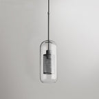 Pendant Light, Chiswick Glass, Copper Silver Black, E27 Cluster