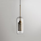 Pendant Light, Chiswick Glass, Copper Silver Black, E27 Cluster