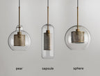 Pendant Light, Chiswick Glass, Copper Silver Black, E27 Cluster