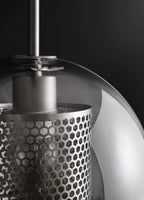 Pendant Light, Chiswick Glass, Copper Silver Black, E27 Cluster