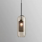 Pendant Light, Chiswick Glass, Copper Silver Black, E27 Cluster