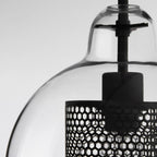 Pendant Light, Chiswick Glass, Copper Silver Black, E27 Cluster