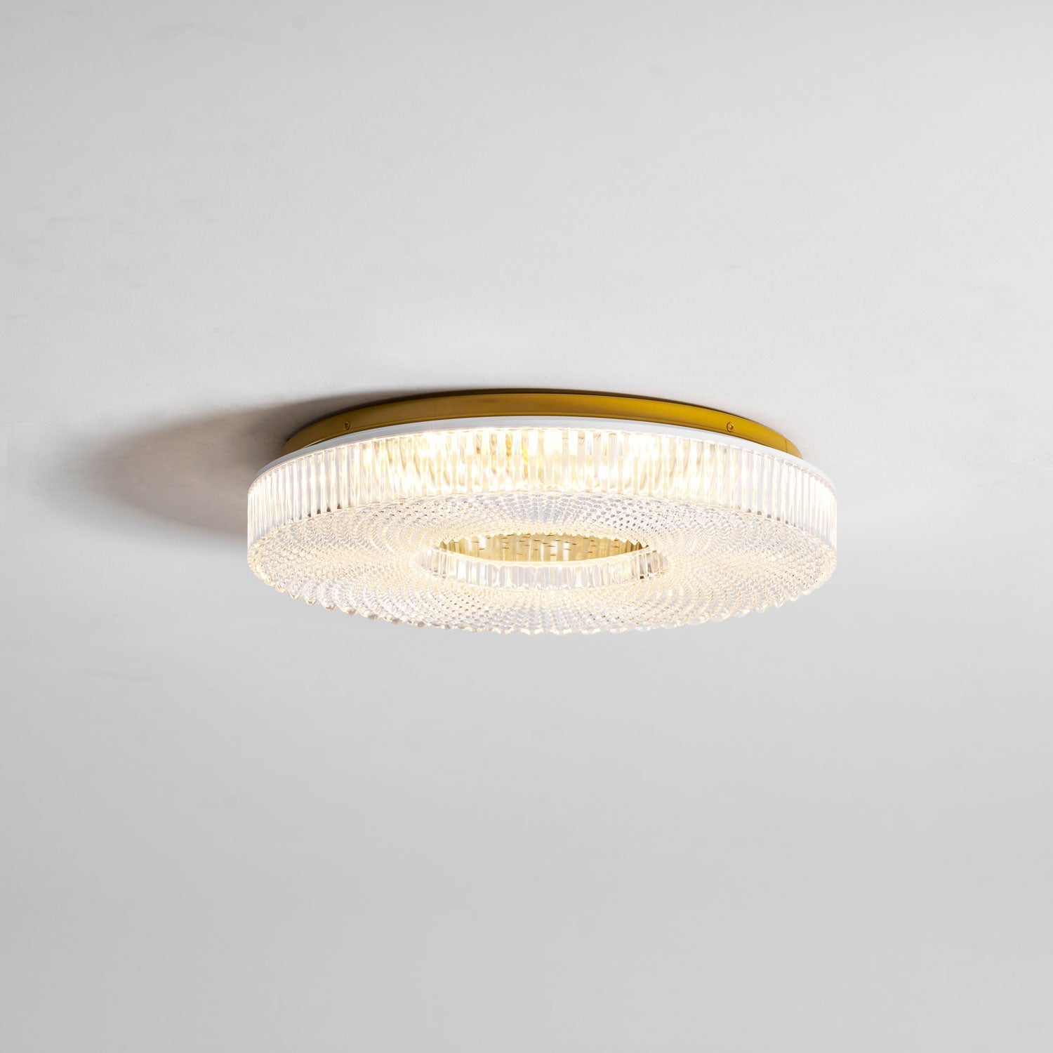 Cimona flush mount ceiling light shown close to the ceiling