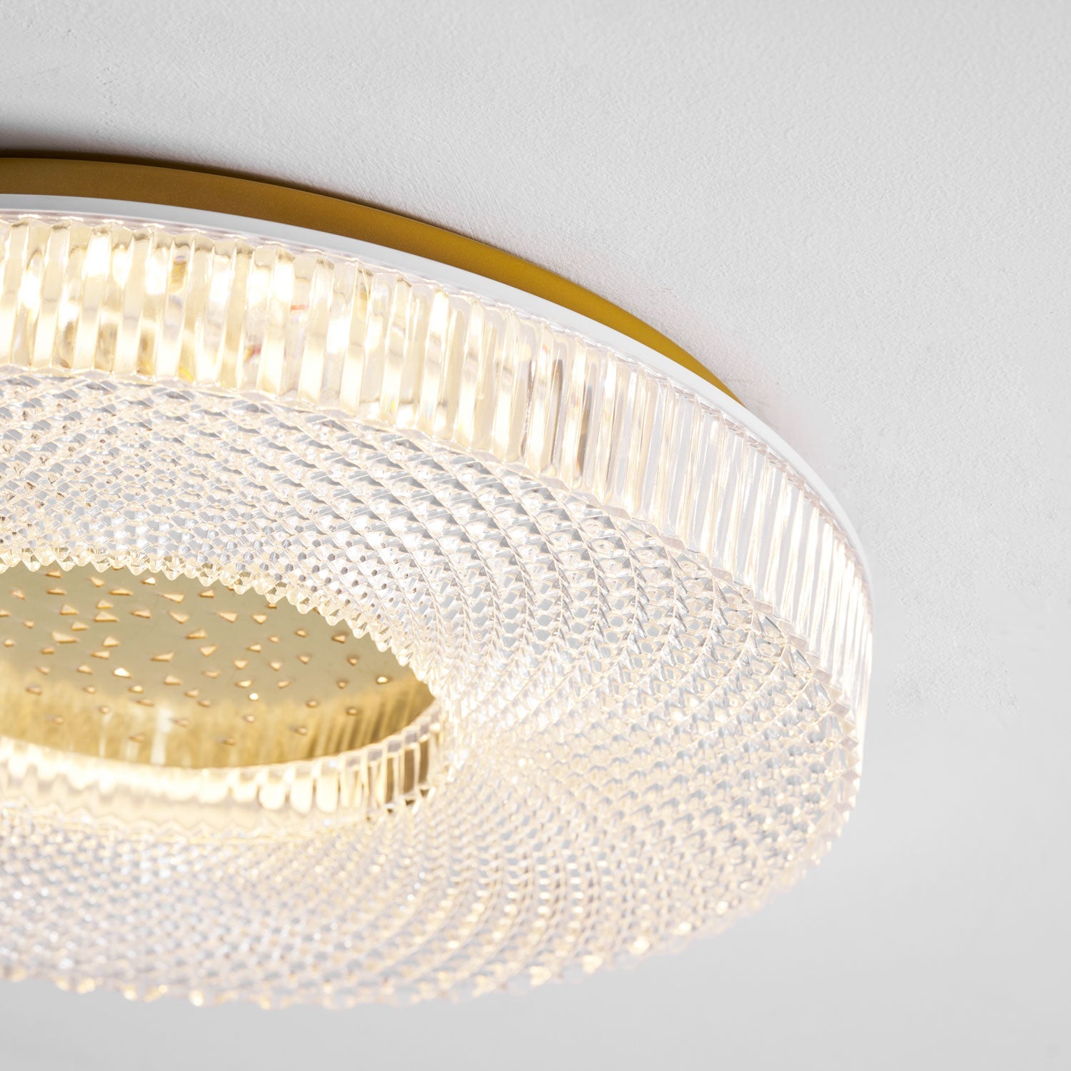 Cimona Flush Mount Ceiling Light, Dual-Layer Disc, LED, Gold or White