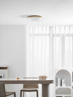 Cimona flush mount ceiling light glowing in an entryway