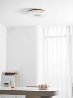 Cimona flush mount ceiling light in a gold finish