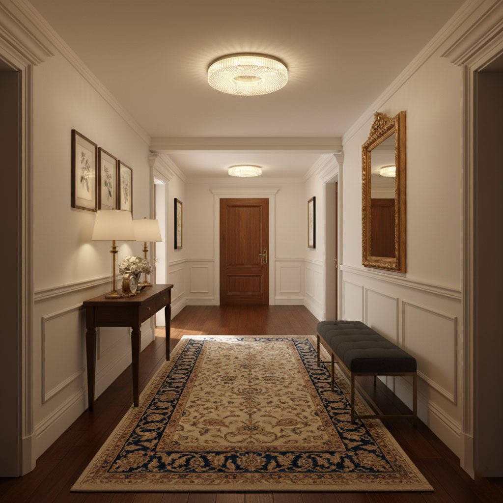 Cimona flush mount ceiling light with soft acrylic glow
