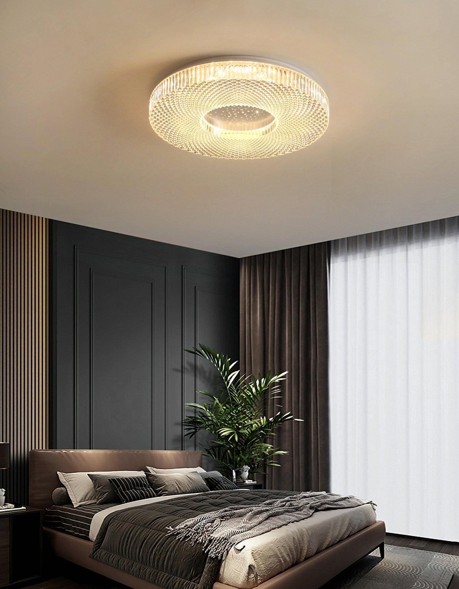 Cimona flush mount ceiling light mounted in a modern room