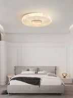 Cimona flush mount ceiling light in a white minimalist finish