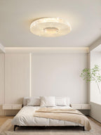 Cimona flush mount ceiling light halo ring glowing softly