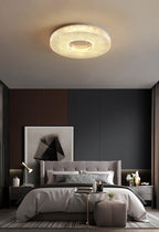 Cimona flush mount ceiling light glowing softly overhead