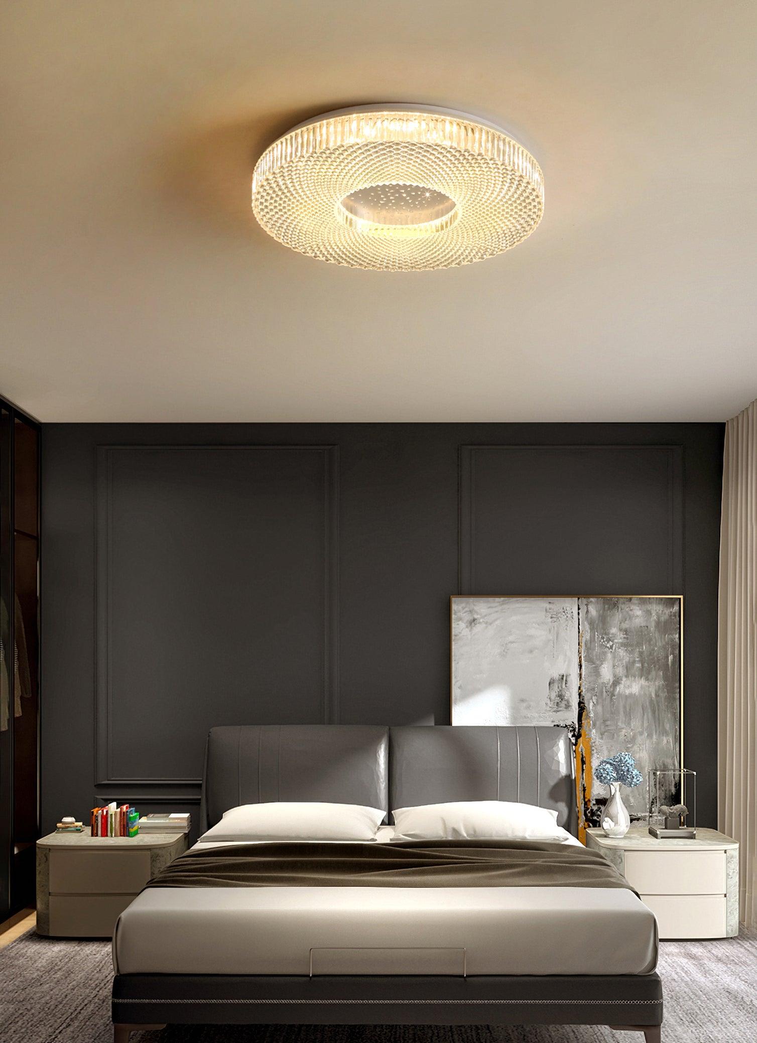 Cimona flush mount ceiling light dual-layer halo detail