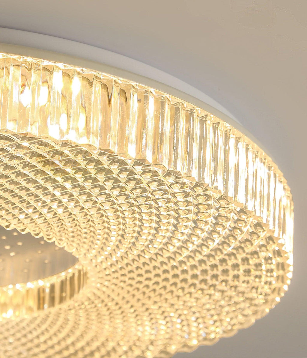 Cimona Flush Mount Ceiling Light, Dual-Layer Disc, LED, Gold or White