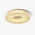 Cimona flush mount ceiling light glowing with soft halo