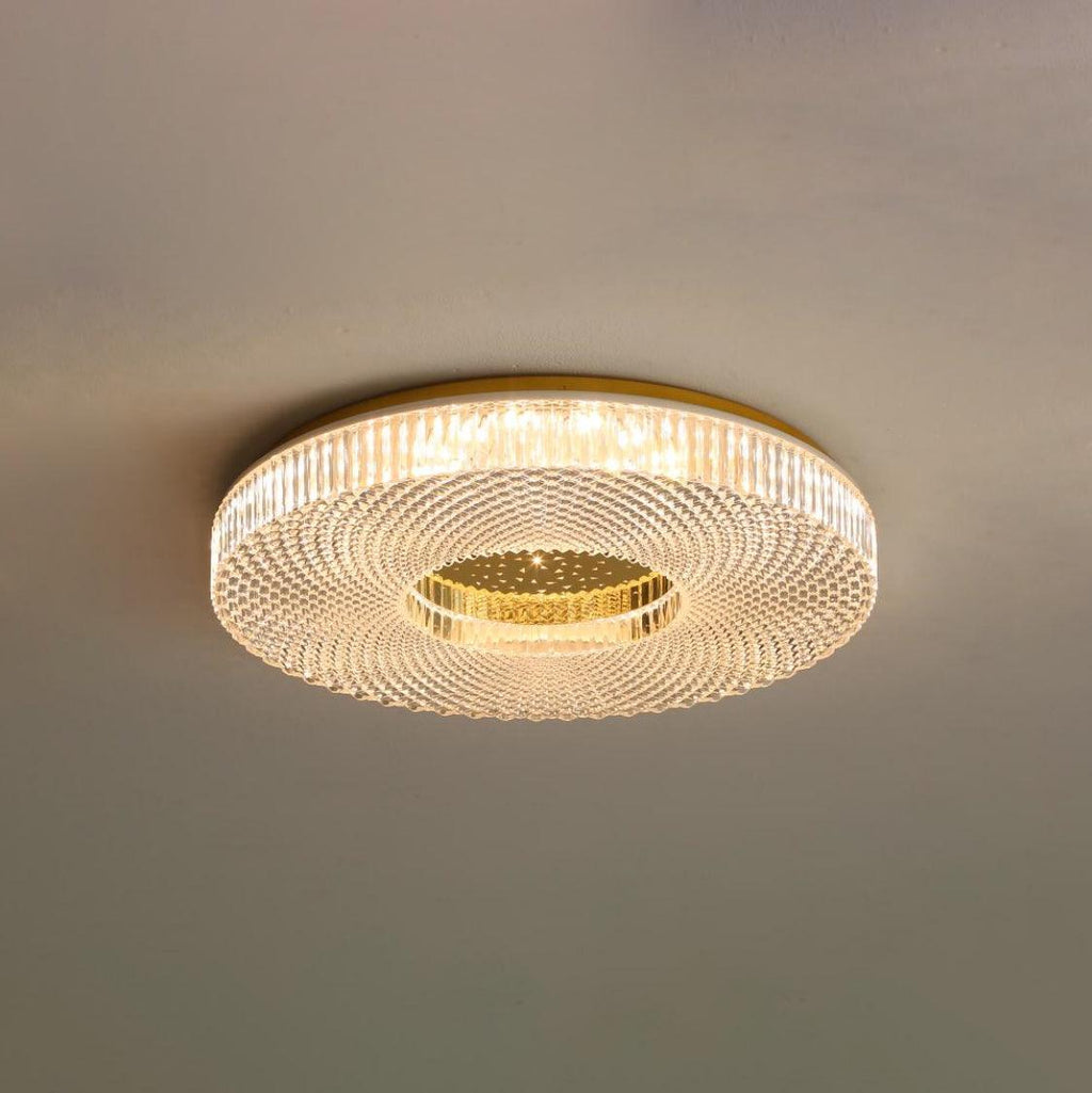 Cimona flush mount ceiling light with dual-layer disc design
