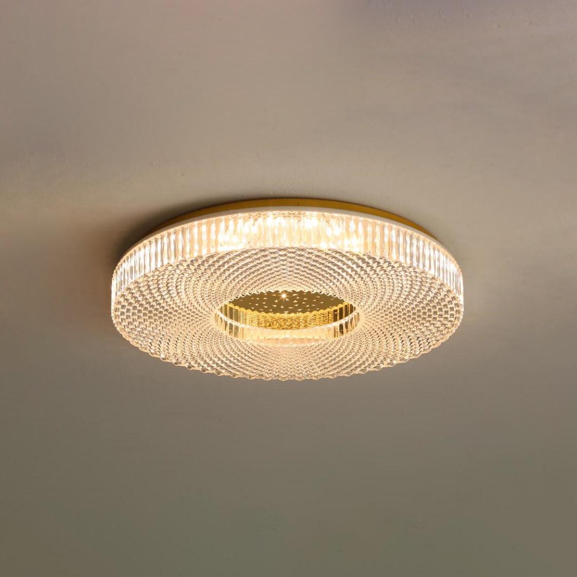 Cimona flush mount ceiling light with dual-layer disc design