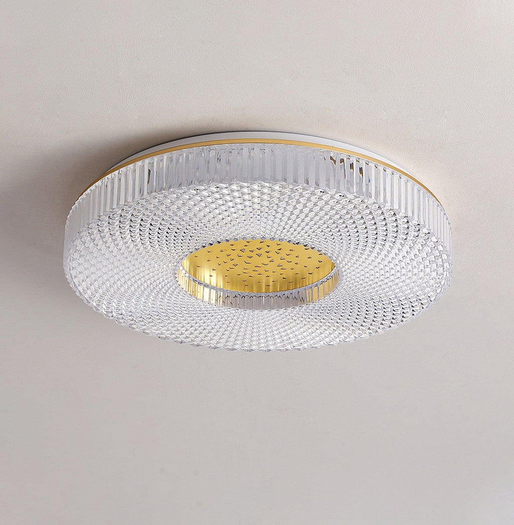 Cimona Flush Mount Ceiling Light, Dual-Layer Disc, LED, Gold or White