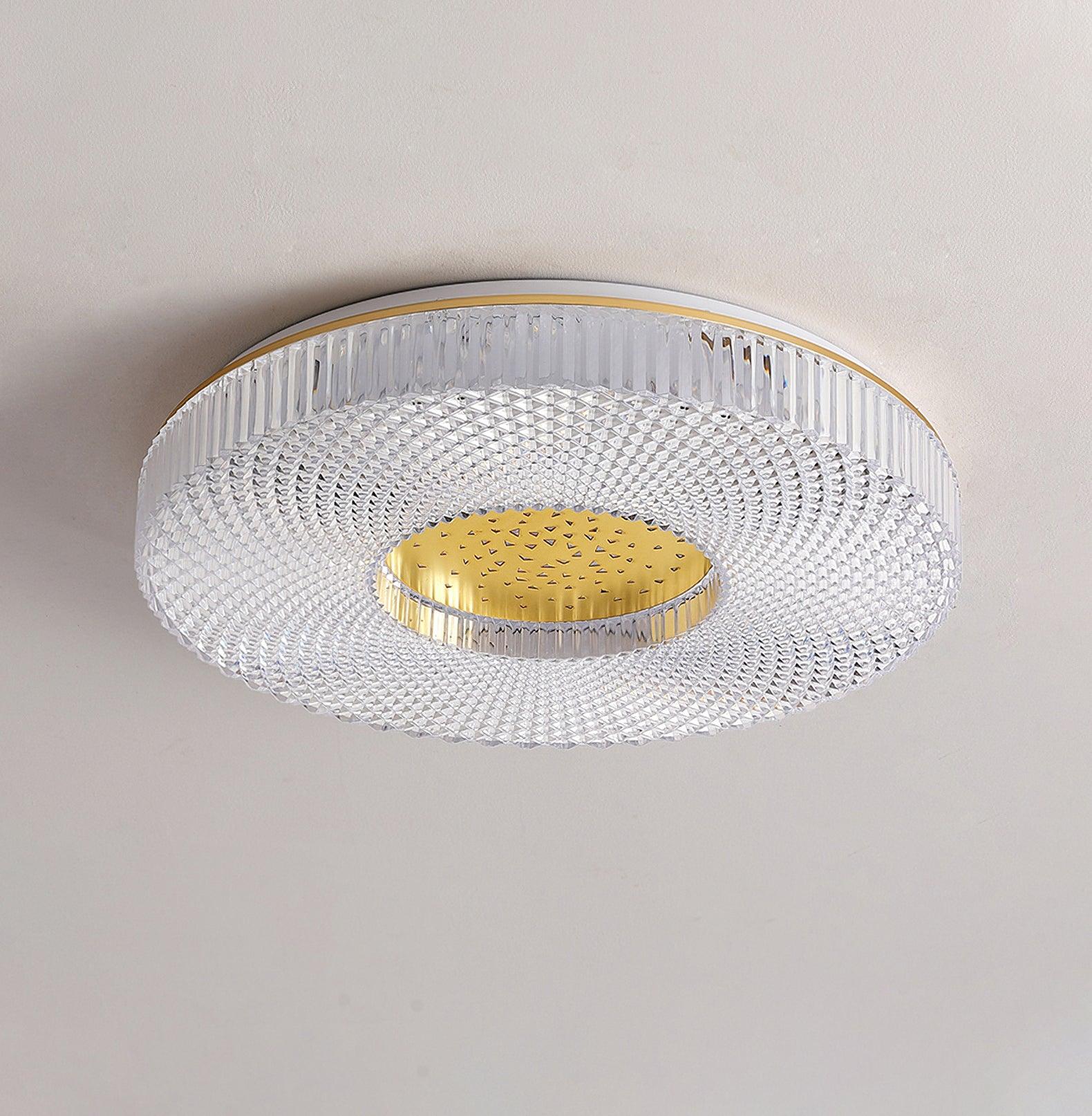 Cimona Flush Mount Ceiling Light, Dual-Layer Disc, LED, Gold or White
