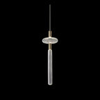 A round disc cap sits above this Clérachic pendant's fluted glass cylinder, against black.