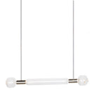 Round glass finials cap two slim Clérachic pendants hung on bare cords against white.