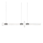 A round disc breaks the bar of this Clérachic pendant, with twin fluted rods either side.