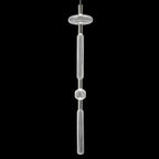This Clérachic pendant's fluted cylinder hangs below a round disc cap, lit against black.