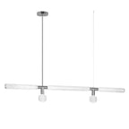 Etched glass rods form this Clérachic pendant, mounted on a slim chrome ceiling stem.