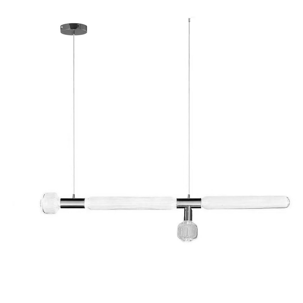 Fluted rods form this Clérachic pendant's bar, hung from a matte-black ceiling plate.