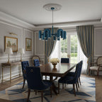 Cirkus chandelier with angled U-heads catching warm light