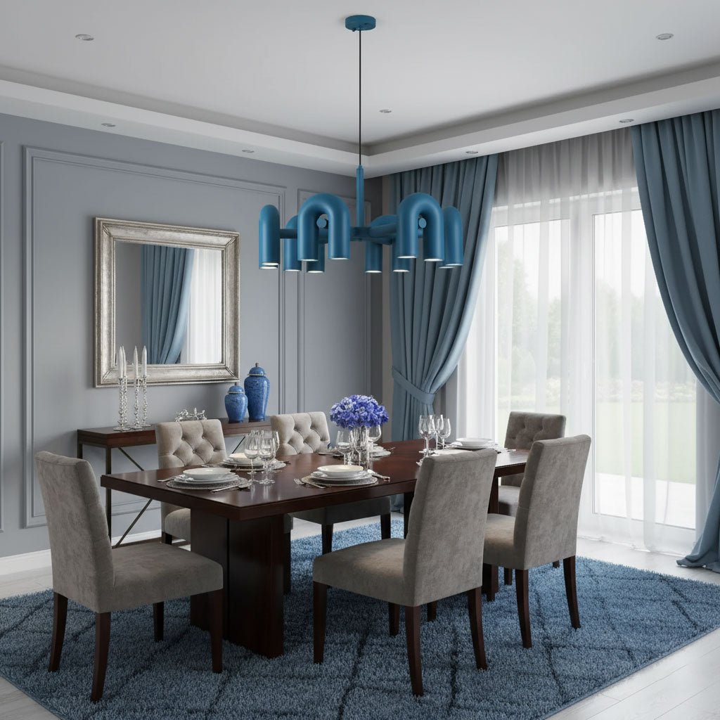 Cirkus Chandelier, integreret LED, bevægelige U-hoveder, lineær eller cirkulær