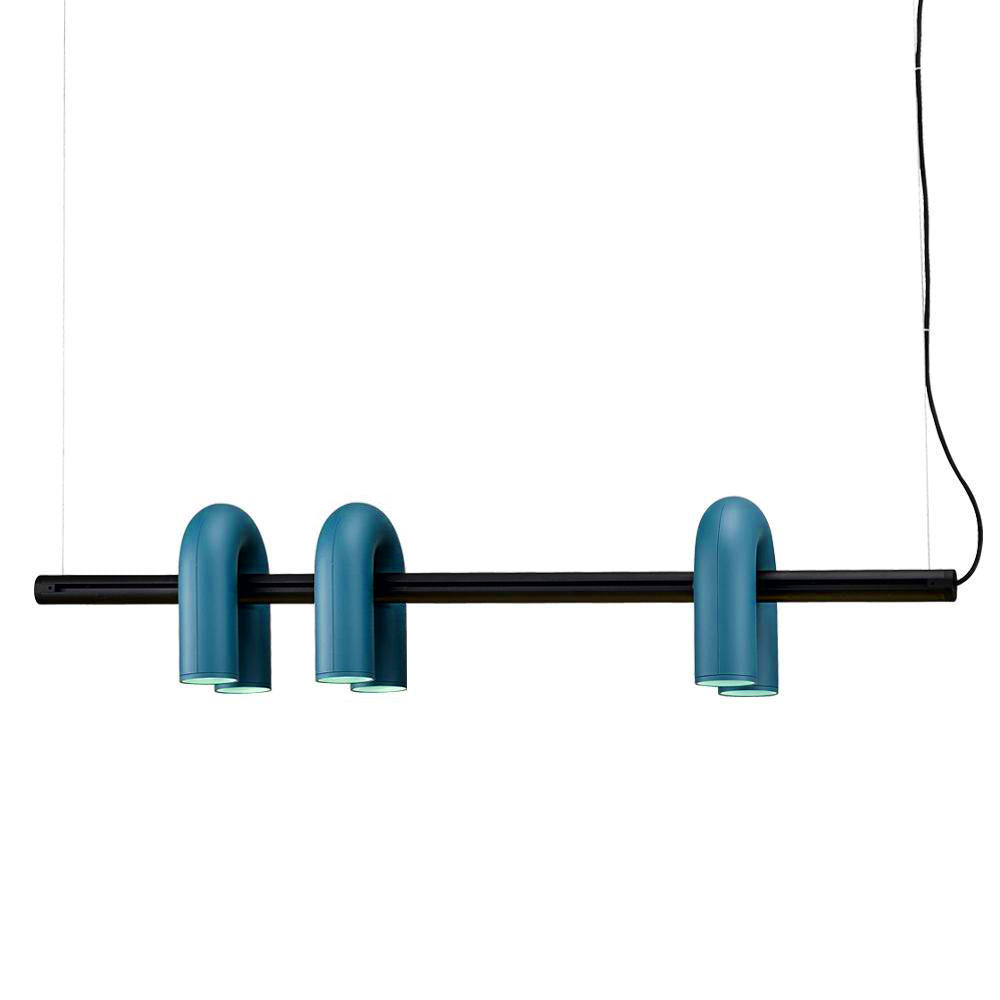 Cirkus chandelier linear configuration of U-shaped heads