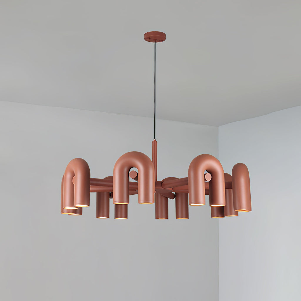 Cirkus chandelier with adjustable U-heads pointing outward