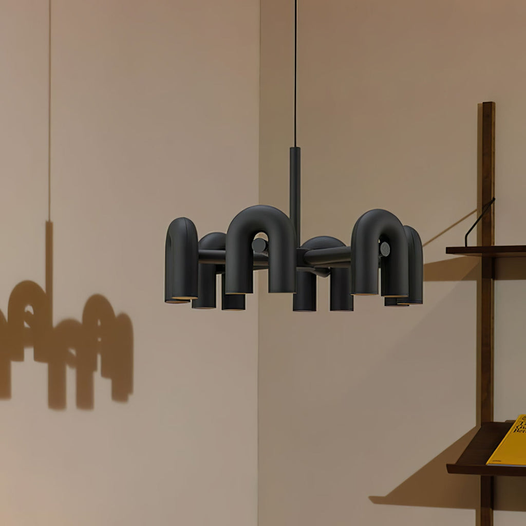 Cirkus Chandelier, integreret LED, bevægelige U-hoveder, lineær eller cirkulær