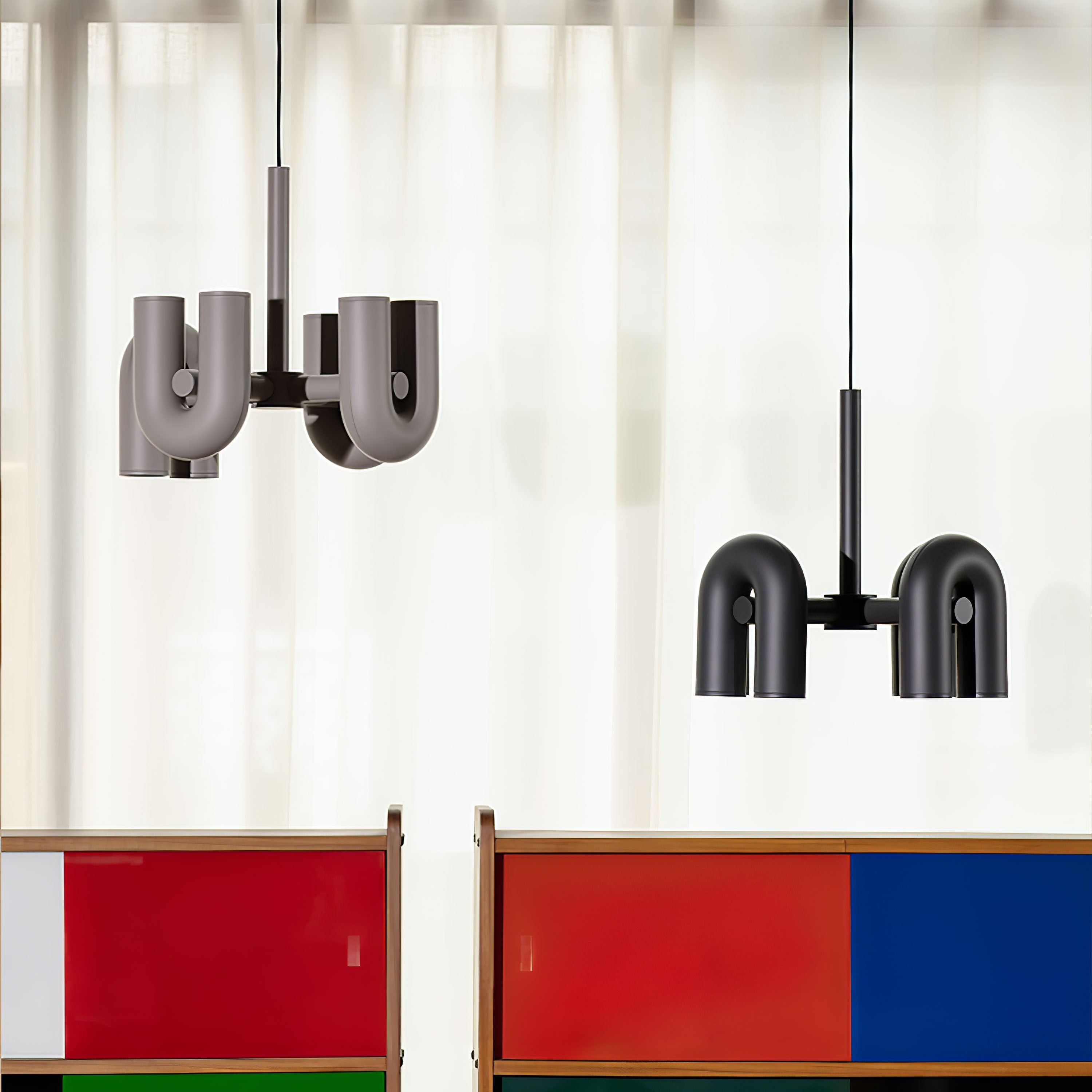 Cirkus Chandelier, integreret LED, bevægelige U-hoveder, lineær eller cirkulær