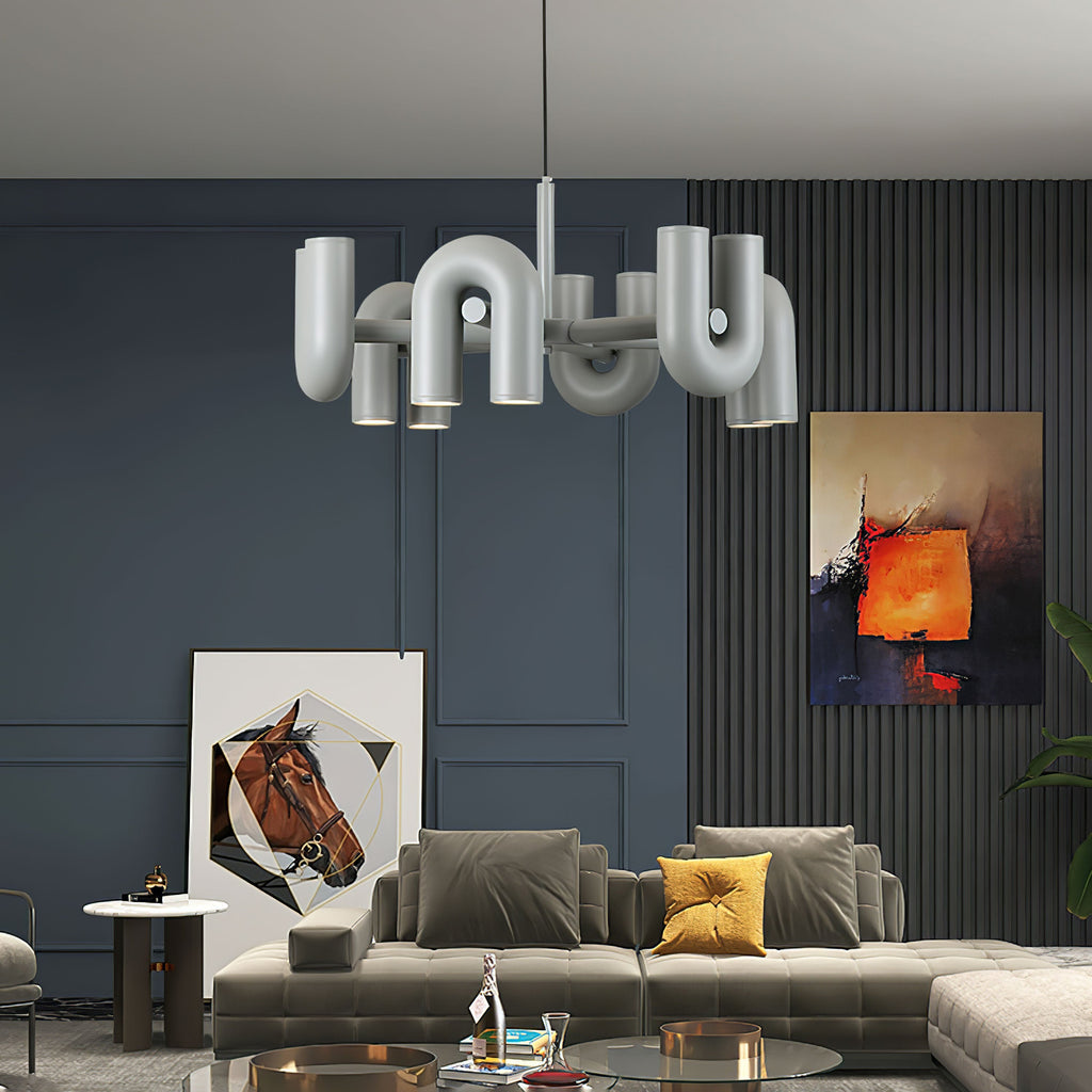 Cirkus Chandelier, integreret LED, bevægelige U-hoveder, lineær eller cirkulær