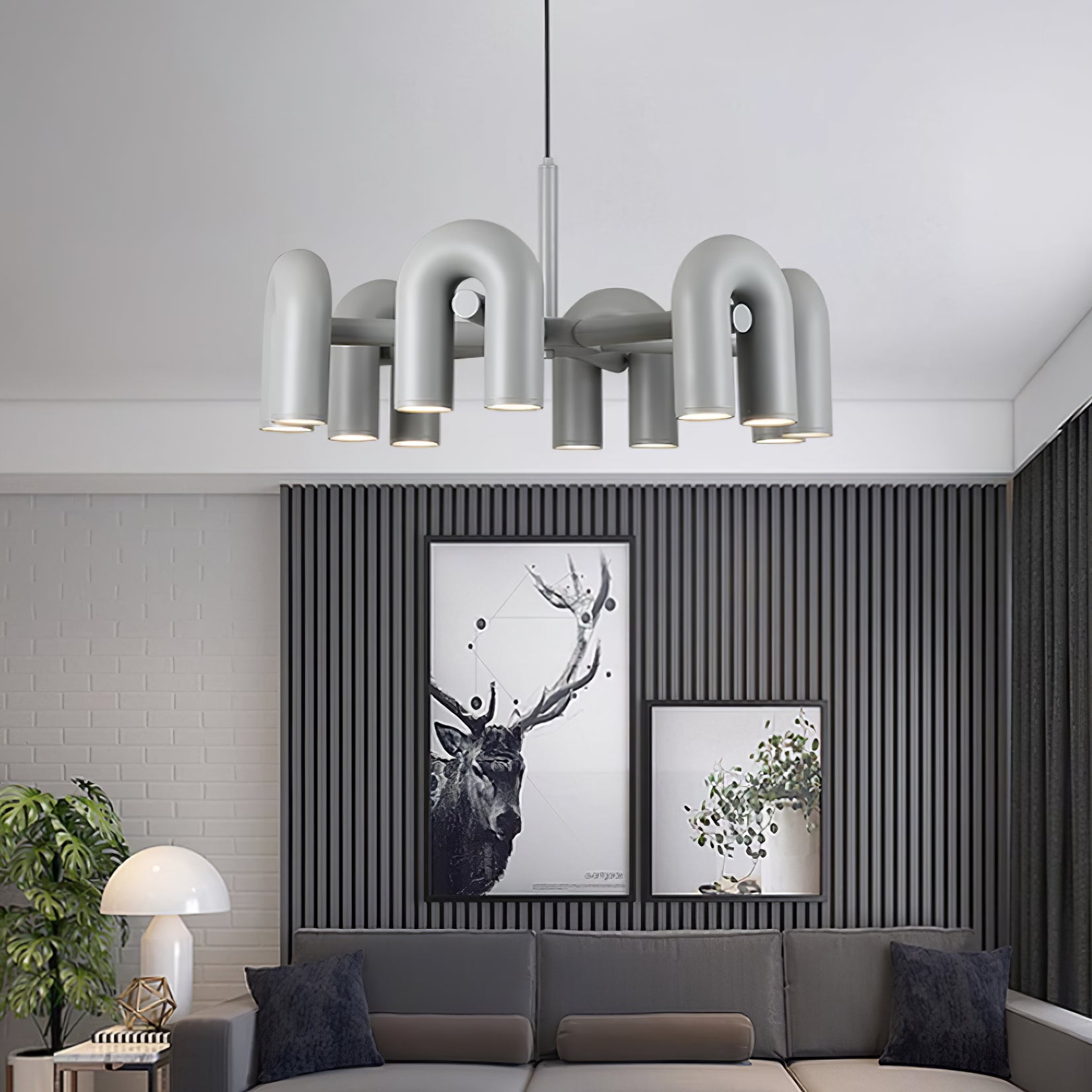 Cirkus Chandelier, integreret LED, bevægelige U-hoveder, lineær eller cirkulær