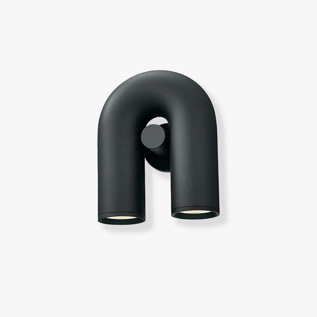 Front view of this Clérachic wall light in black, unlit, against a plain light-grey backdrop.