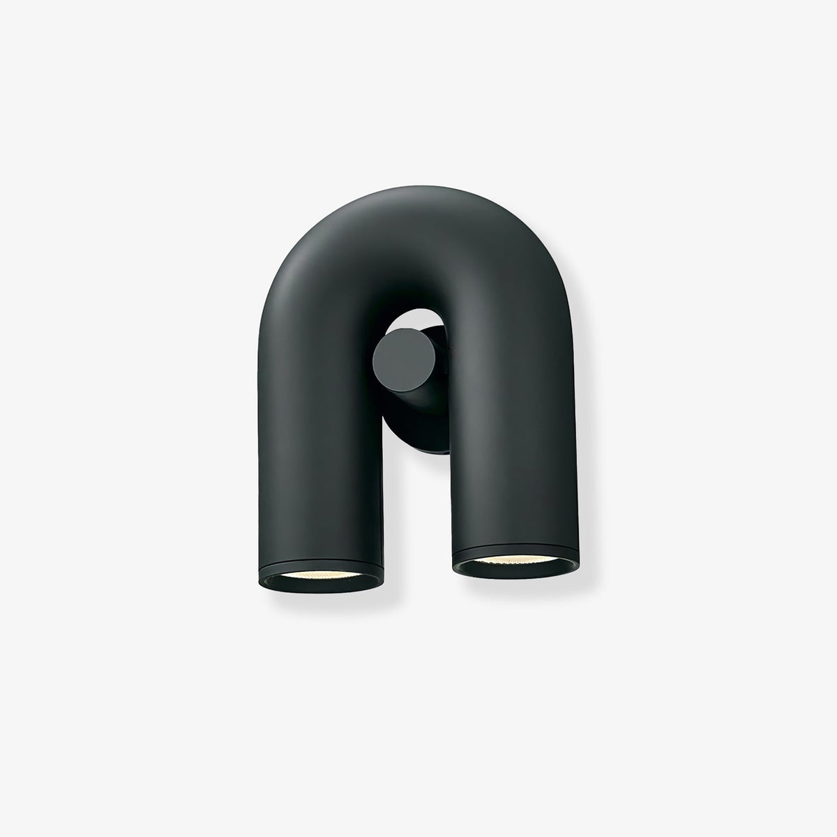 Front view of this Clérachic wall light in black, unlit, against a plain light-grey backdrop.