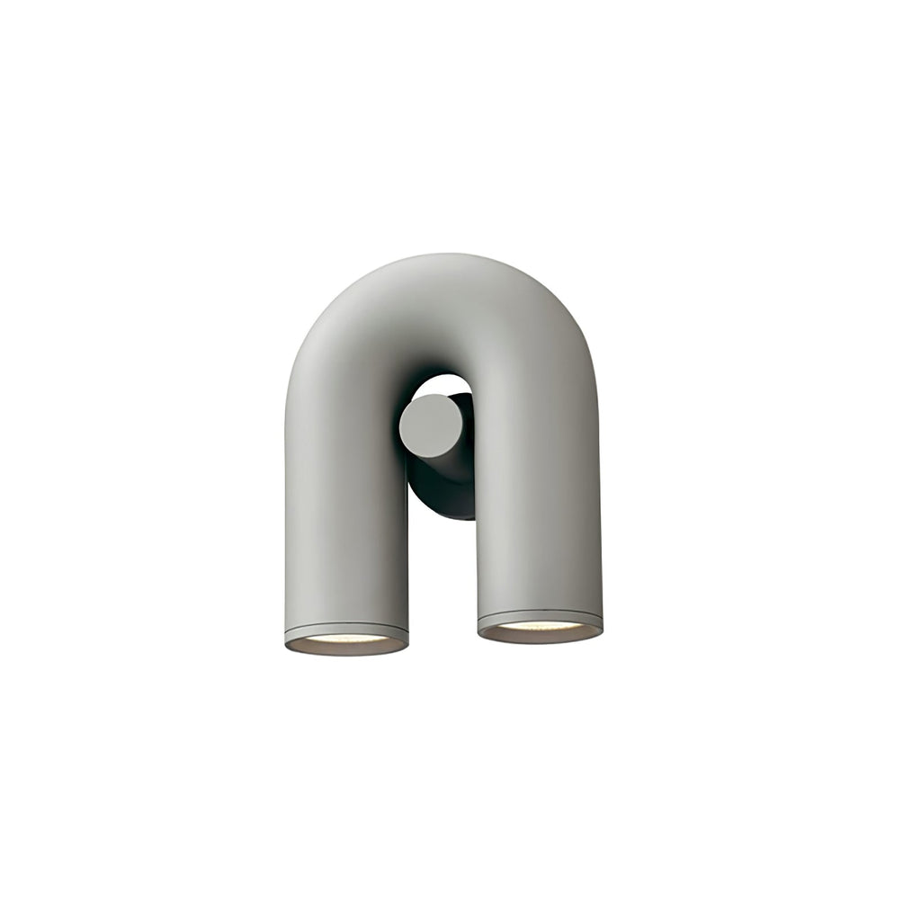 This grey Clérachic wall light stands front-on and unlit against a plain white backdrop.
