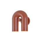Side view of this terracotta Clérachic wall light reveals its wall-mounting plate, unlit.