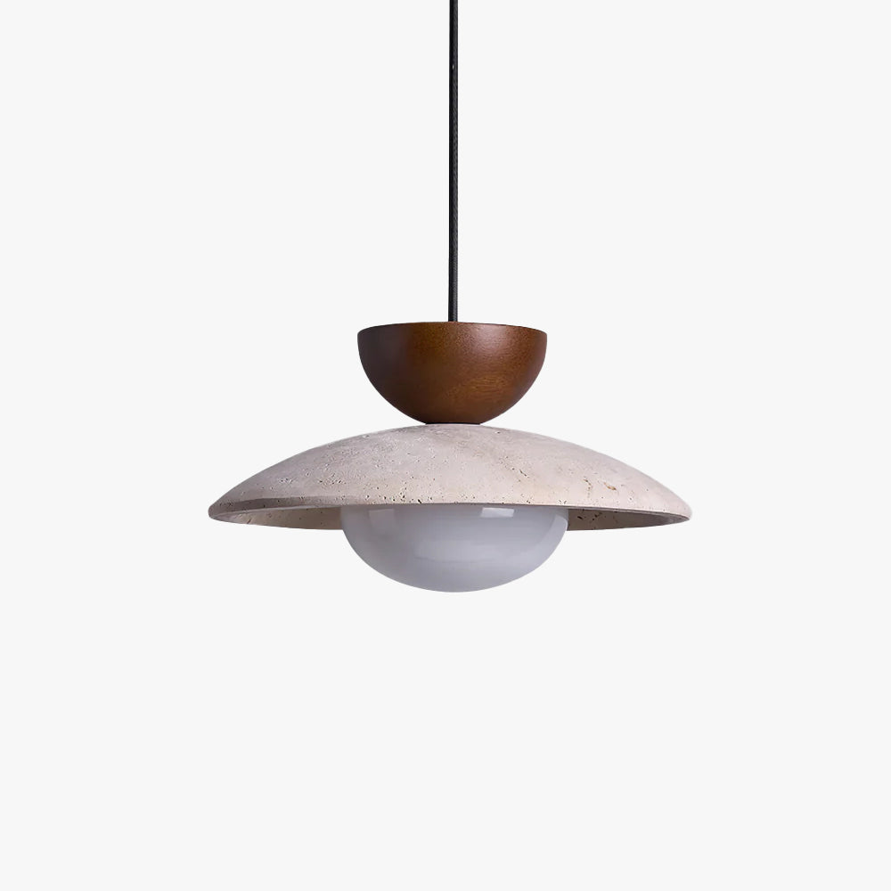 Natural Travertine Stone Pendant Light With Warm Ambient Glow