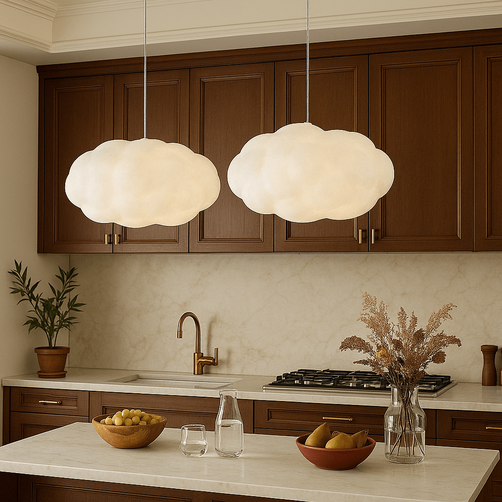 Cloud Shade Pendant Light, Warm White 3000K LED, Adjustable Ceiling Drop