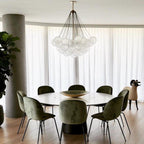 Frosted Glass Globe Bubble Chandelier, Gold, Black or Chrome, 19 to 73 Heads