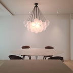 Frosted Glass Globe Bubble Chandelier, Gold, Black or Chrome, 19 to 73 Heads