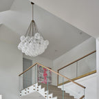 Frosted Glass Globe Bubble Chandelier, Gold, Black or Chrome, 19 to 73 Heads