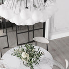 Frosted Glass Globe Bubble Chandelier, Gold, Black or Chrome, 19 to 73 Heads