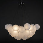 Frosted Glass Globe Bubble Chandelier, Gold, Black or Chrome, 19 to 73 Heads
