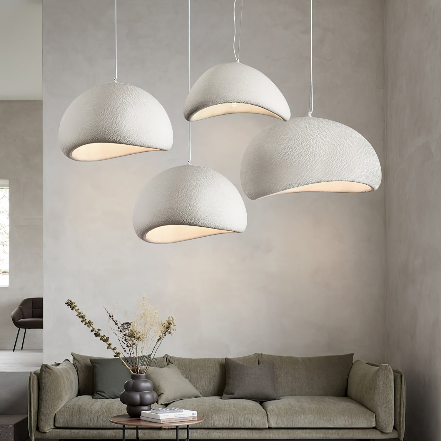 Pendant Light, Nubia Cloud Sphere, Polystyrene Shade, E26 LED