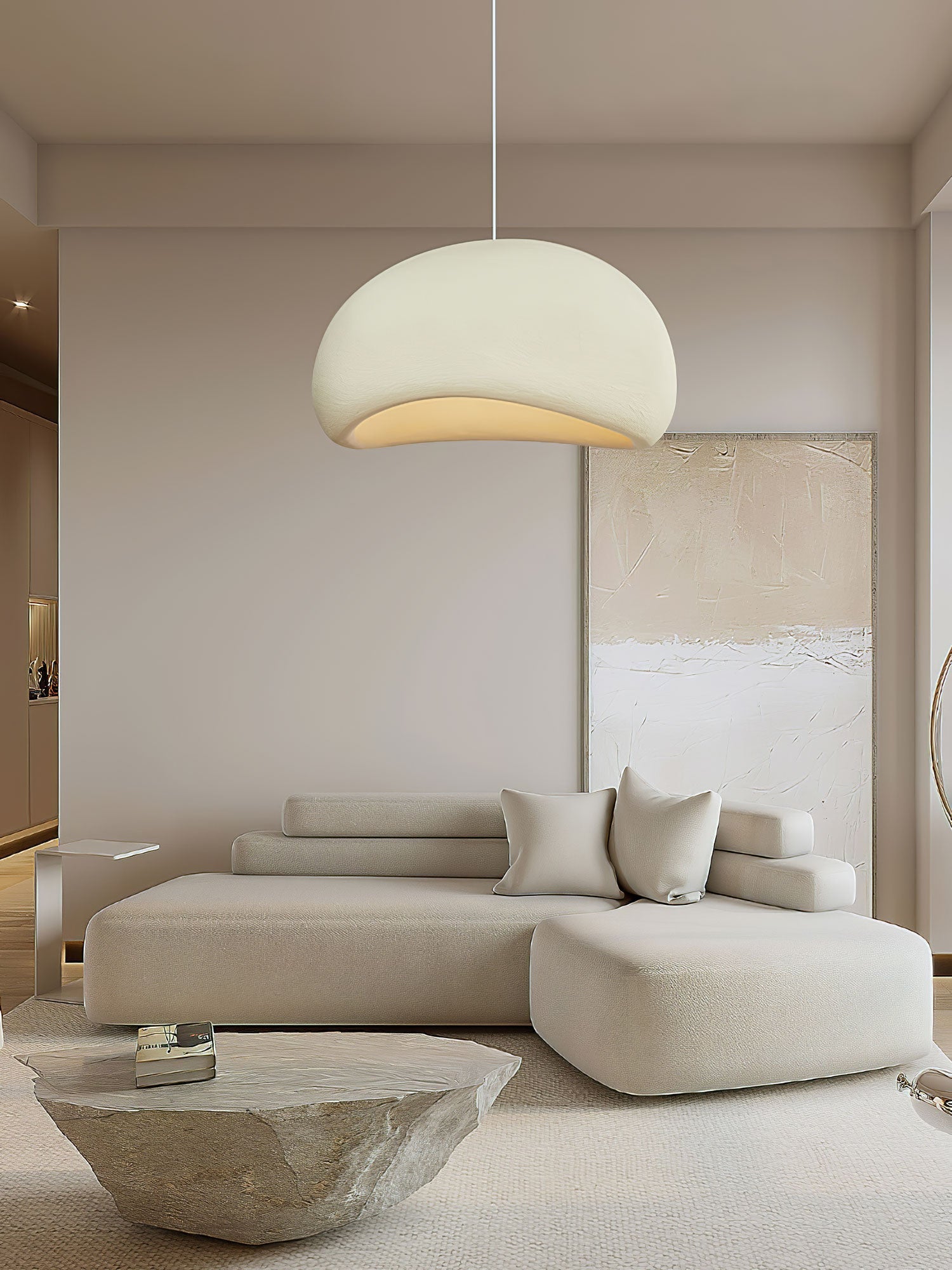 Pendant Light, Nubia Cloud Sphere, Polystyrene Shade, E26 LED