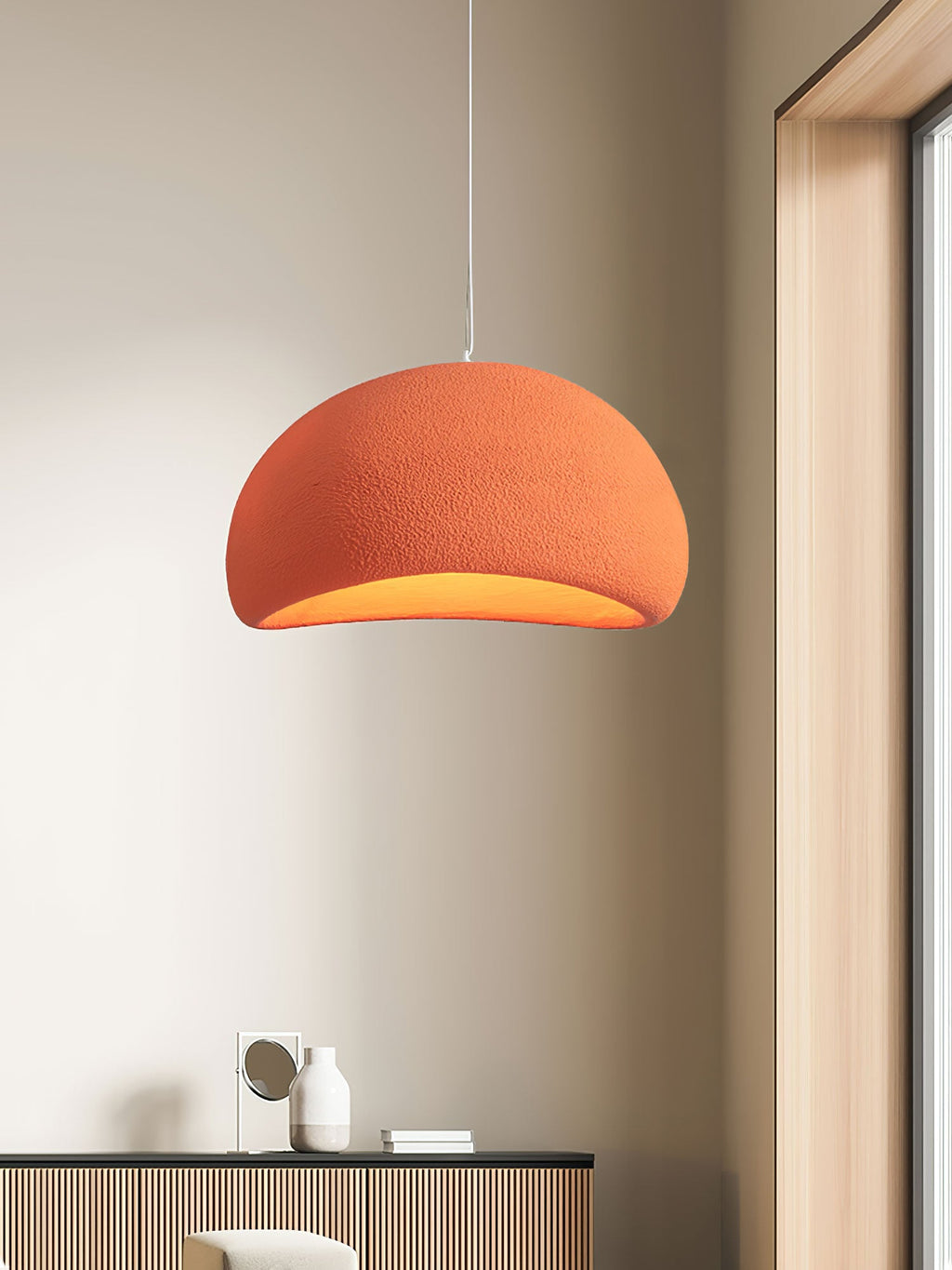 Cloud pendant light suspended with even warm illumination
